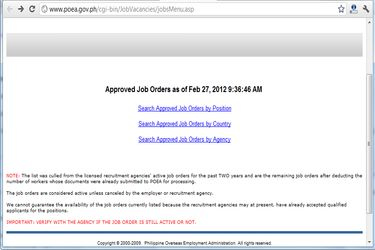 jobs abroad poea, filipino, poea website, poea job vacancy