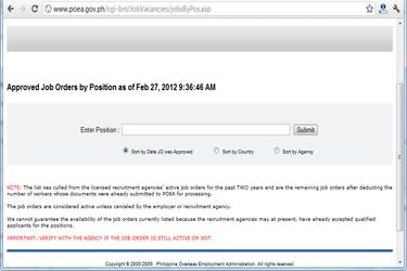 jobs abroad poea, filipino, poea website, poea job vacancy